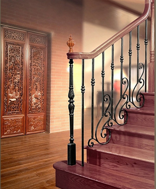 Thiết kế cầu thang gỗ kết hợp với lan can đơn giản, làm hài lòng những khách hàng theo phong cách Mộc